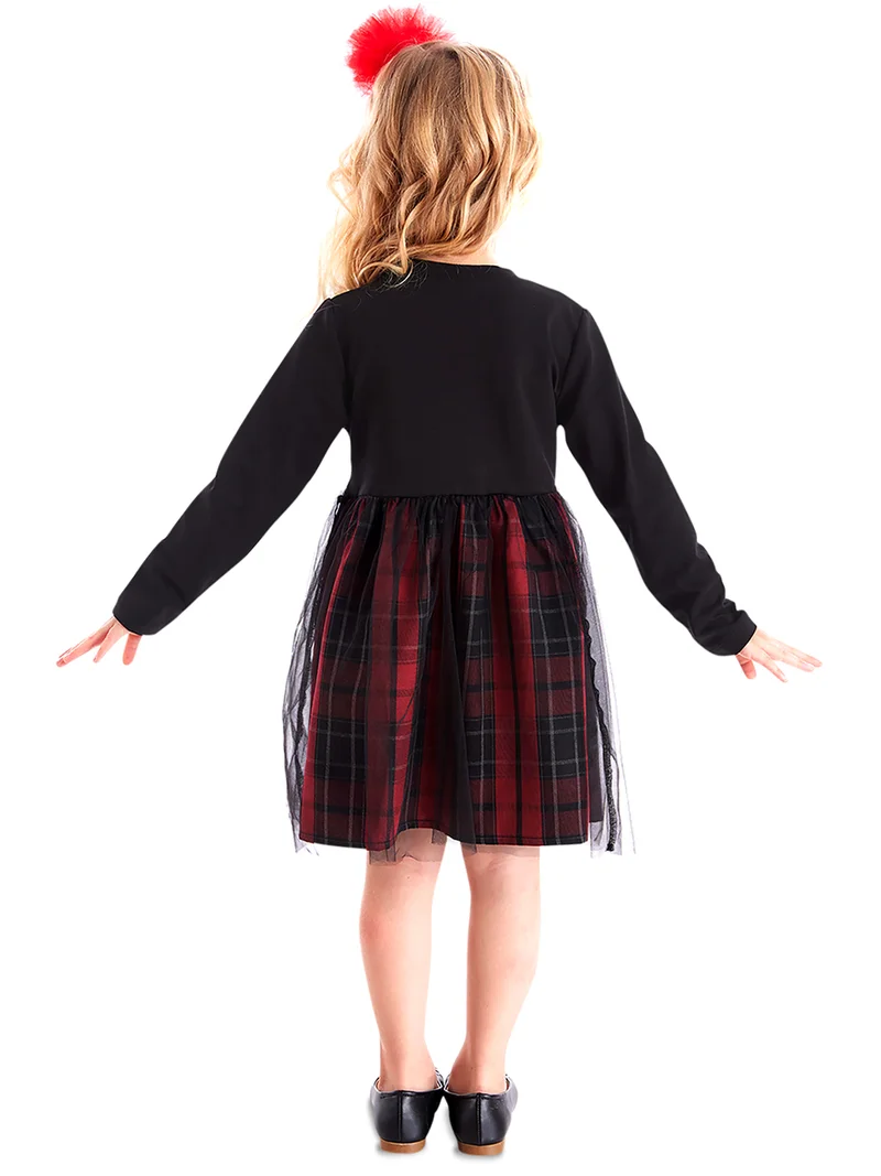 دينوكيدس فستان فتاة بشريط أحمر